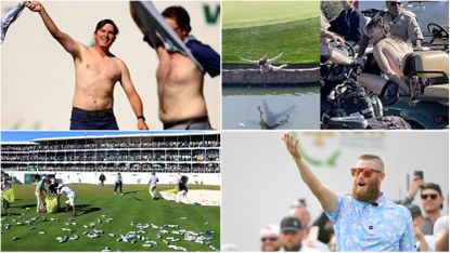 Compilation of images featuring scenes from the WM Phoenix Open on the PGA Tour