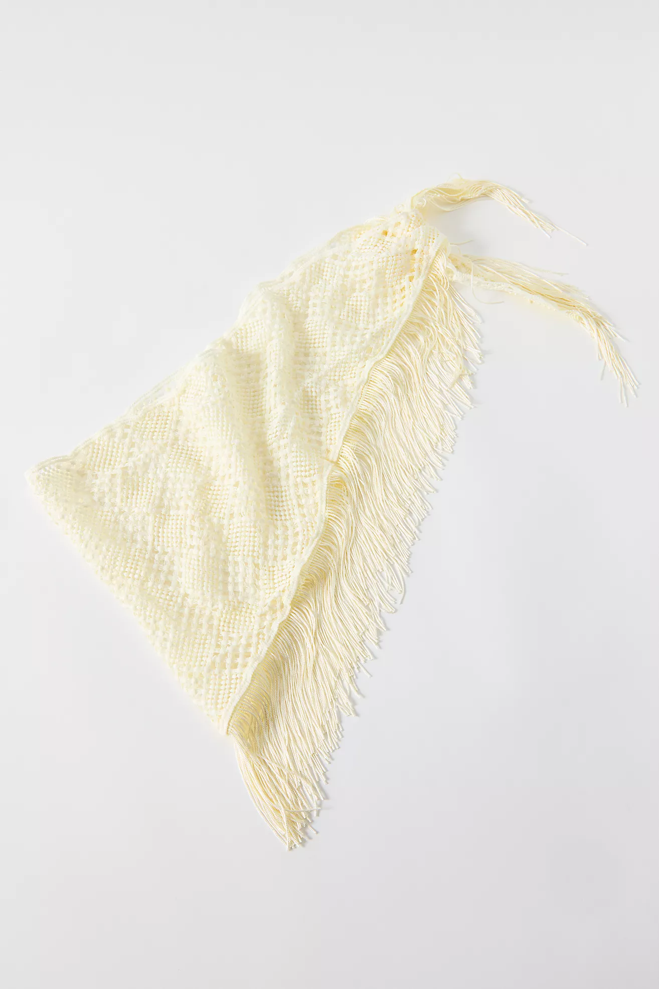Oversized Fringed Crochet Headscarf