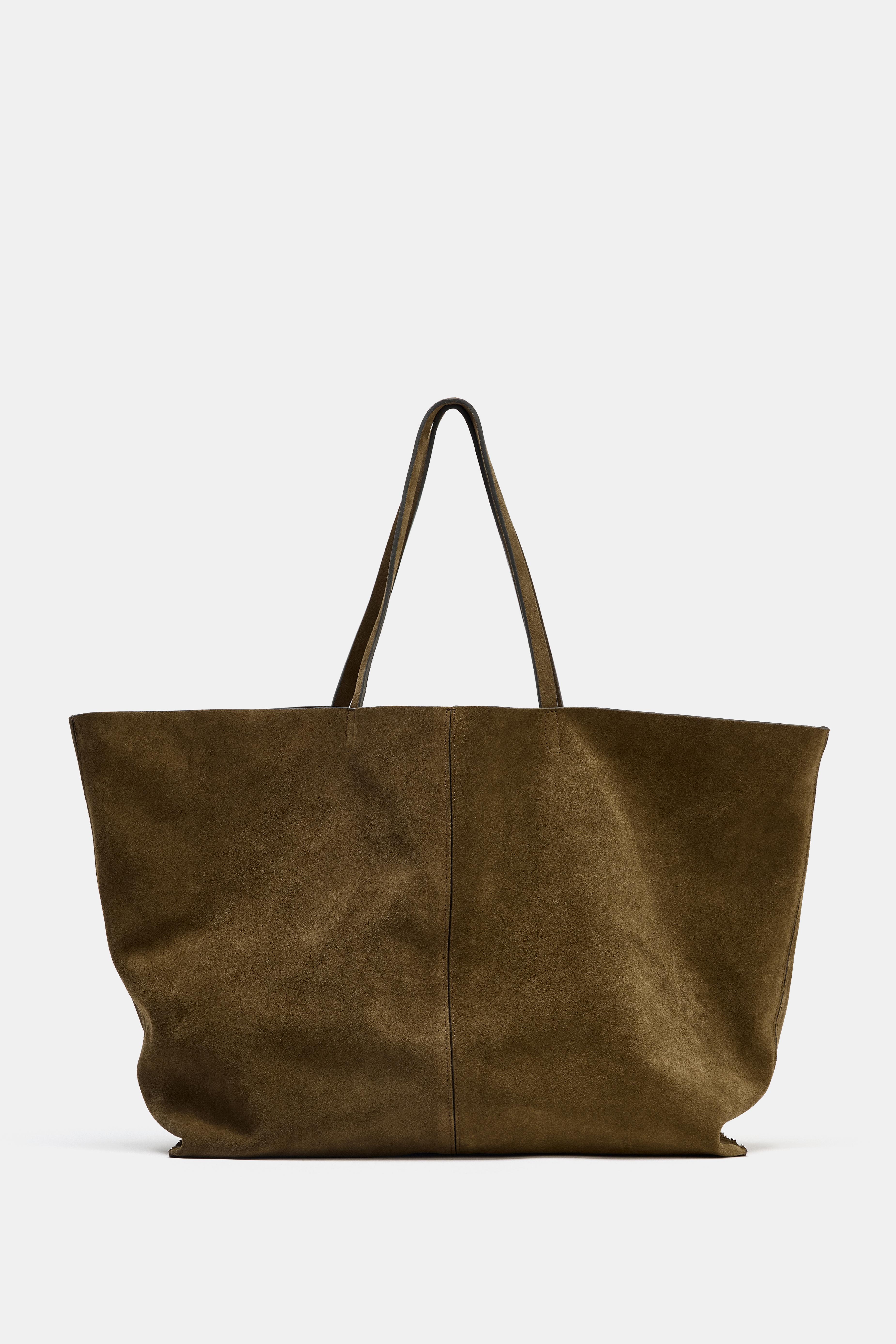 Split Suede Maxi Tote Bag
