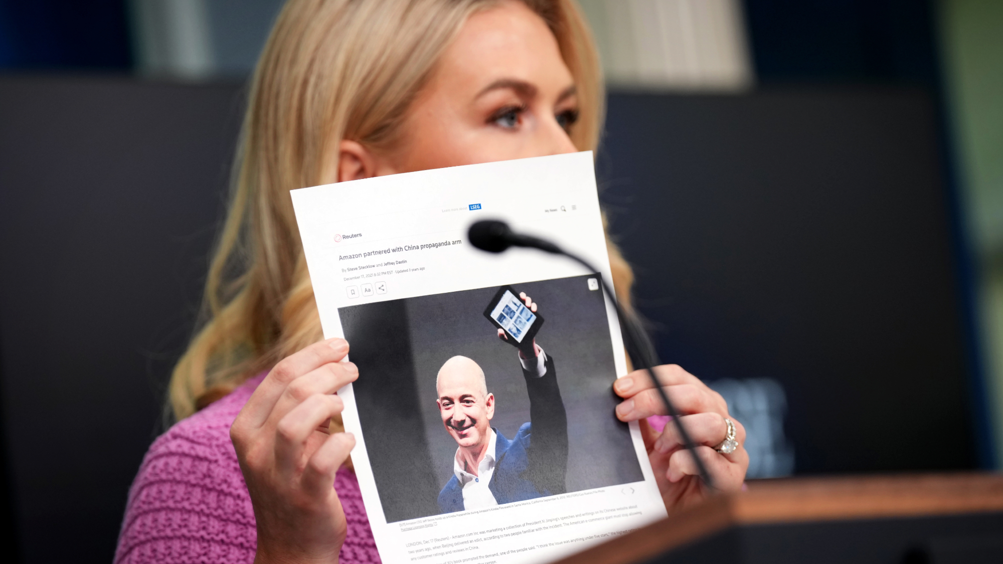 White House press secretary Karoline Leavitt slams Amazon's Jeff Bezos