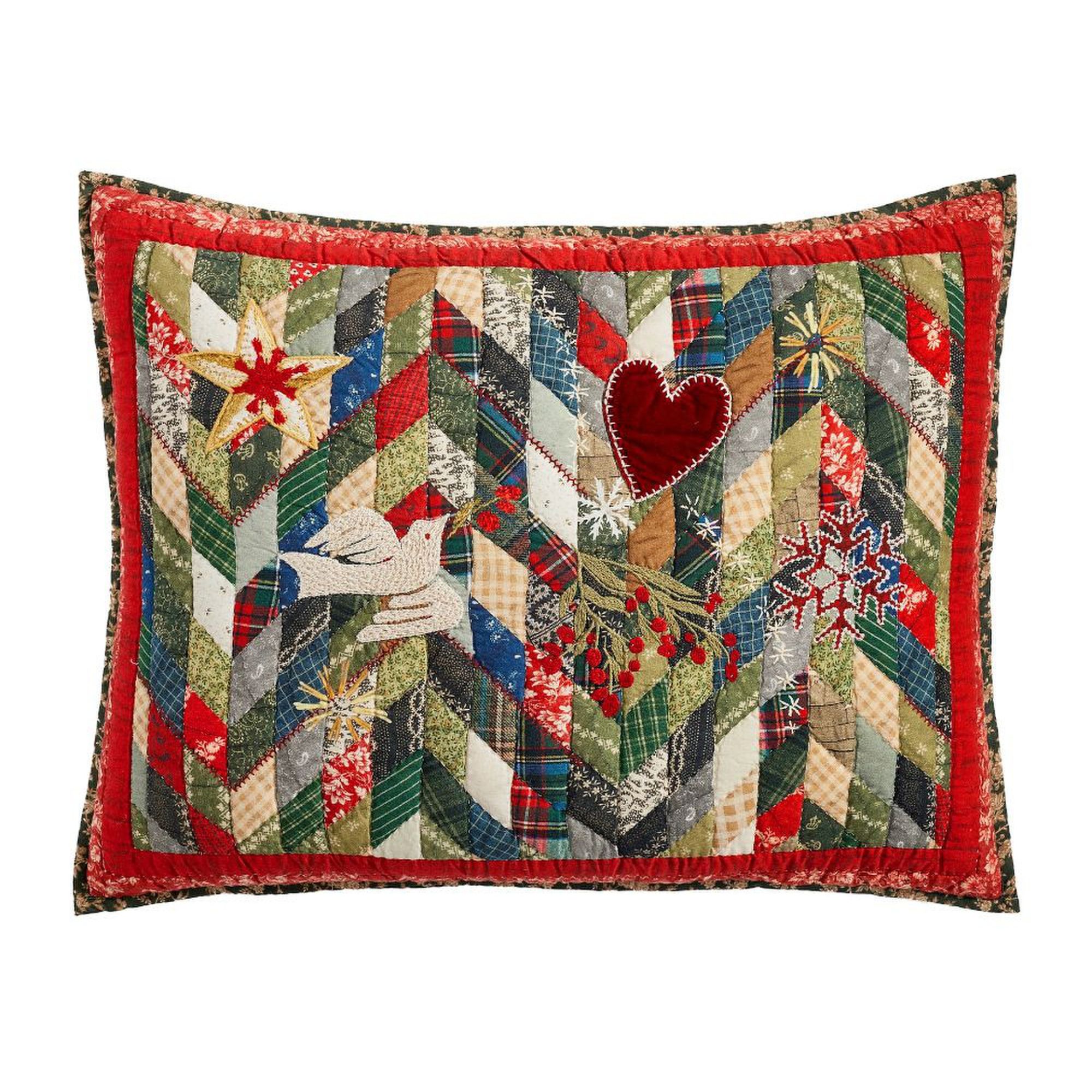 Pottery Barn Winter Wreath Quilted Pillowcase