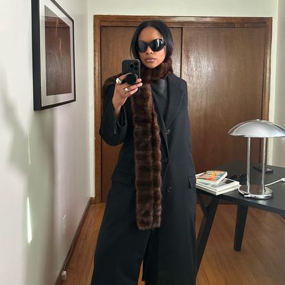 Maya Moore wearing winter accessories