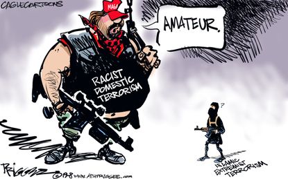 Political Cartoon Racist Domestic Terrorism Amateur Islamic Extremist