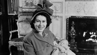 The future Queen Elizabeth II and her son Prince Charles