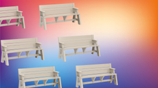 bench on a colorful background