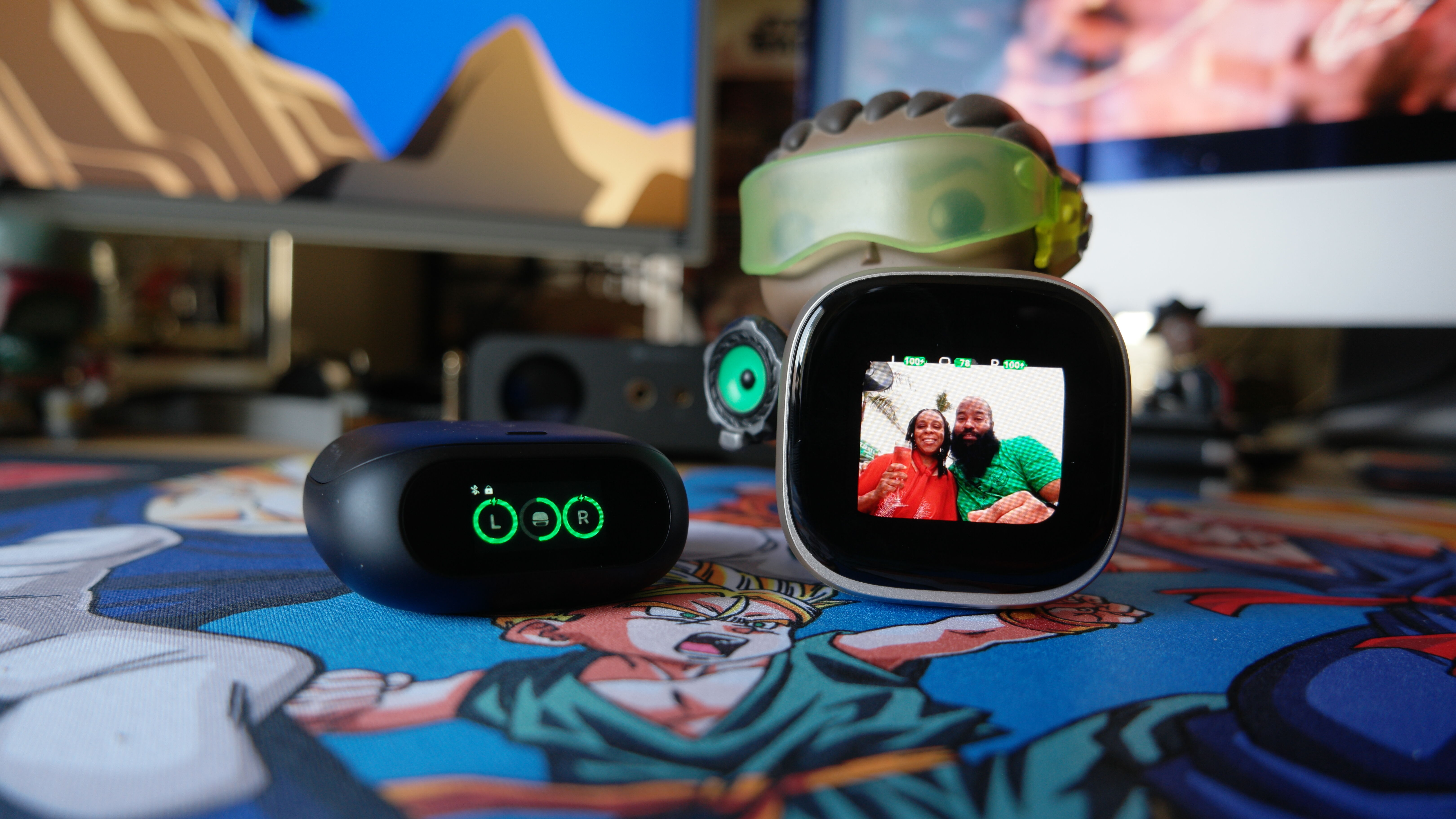 The Anker Soundcore Liberty 5 Pro and Liberty 5 Pro Max on a desk