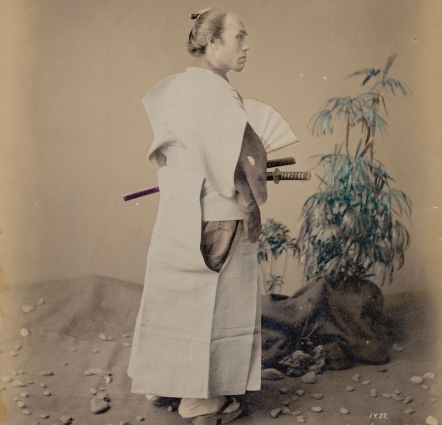 Classic Plain Black Waist Tied Samurai Pants 