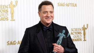 Brendan Fraser after accepting SAG Award for The Whale.