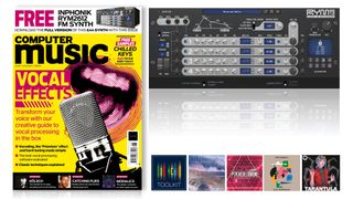 the cover of Computer Music magazine alongside the interface of Infonik RYM2612