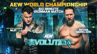AEW Revolution 2023 live stream poster features (L, R) MJF and Bryan Danielson