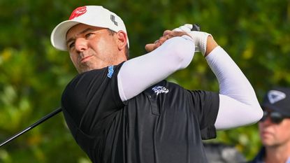 Sergio Garcia takes a shot at the 2023 LIV Golf Singapore