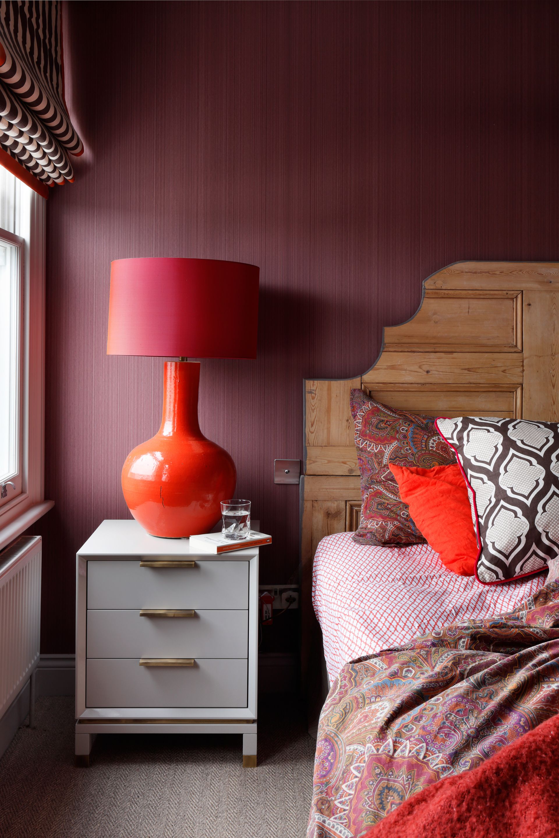 Dark red bedroom