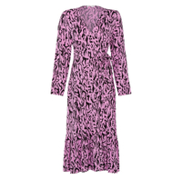 Finery London animal print V-neck midi wrap dress