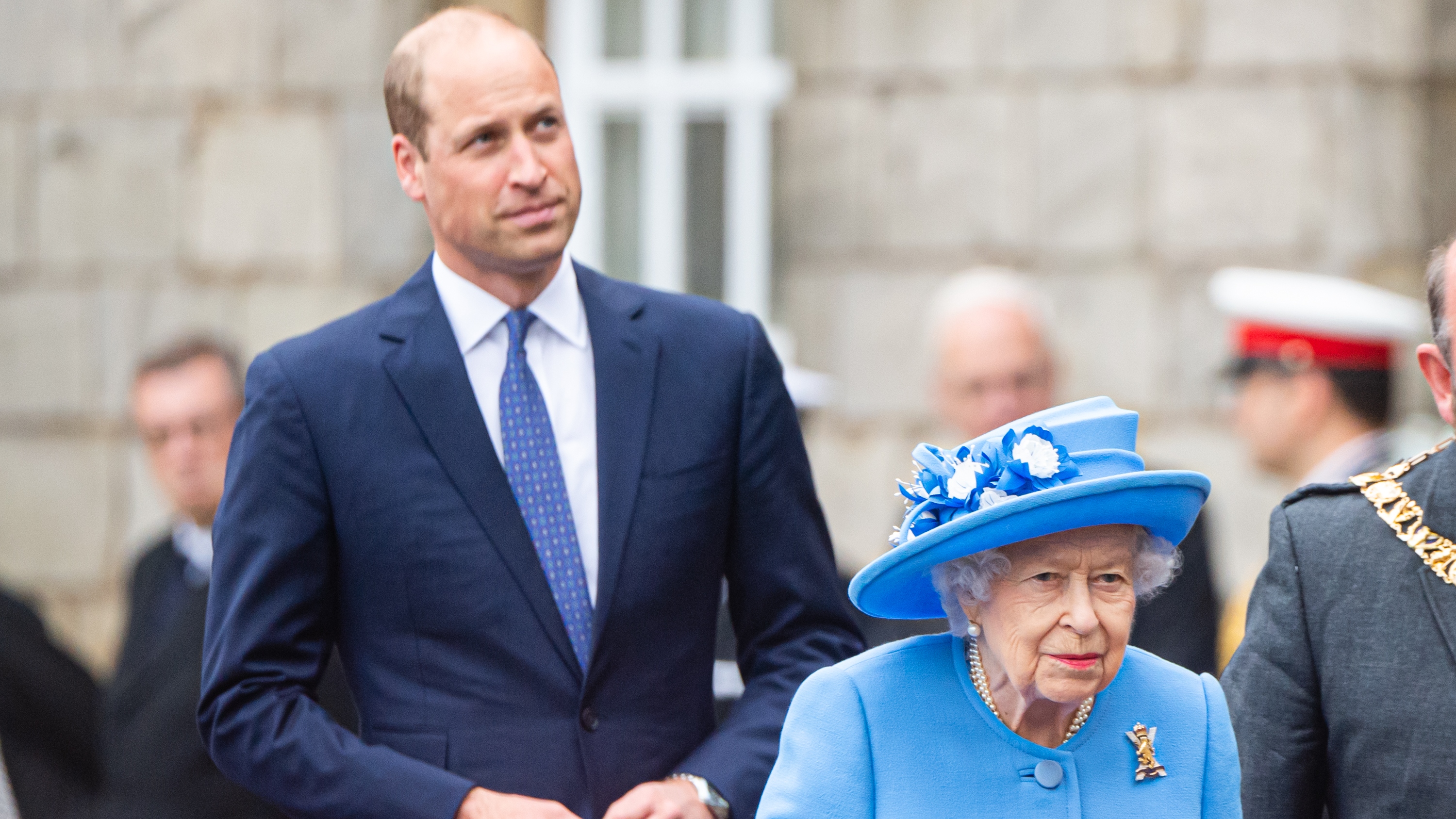 Queen Elizabeth II and Prince William attend The Ceremony of the Keys at The Palace Of Holyroodhouse