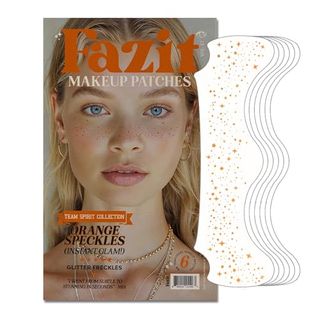 Fazit Makeup Patches - Face Makeup Patches - Beauty Face Makeup - Orange Speckles - Waterproof Orange Speckles - Temporary Face Orange Speckles for Women - 6 Count