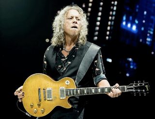 Kirk Hammett performs with his Gibson ’59 Les Paul Standard known as “Greeny”