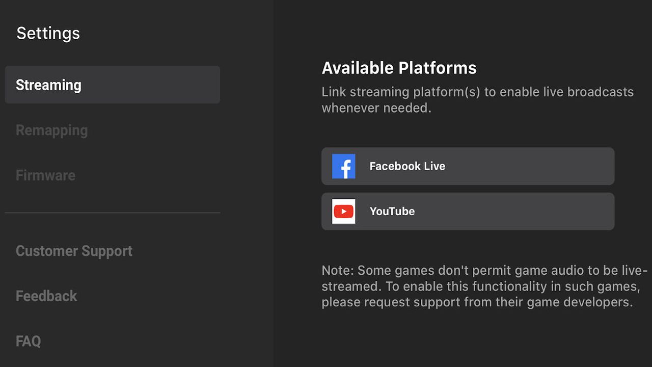 Razer Kishi V2 Nexus App streaming page