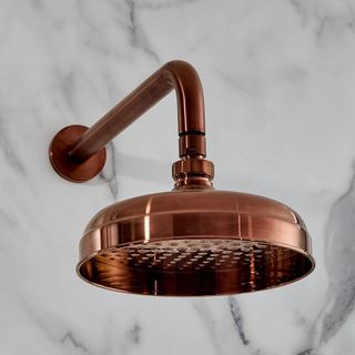 Milano Elizabeth - Brushed Copper 205mm Traditional Apron Shower Head and Wall Arm