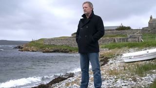 DI Jimmy Perez (Douglas Henshall) looks out to the water in Shetland.