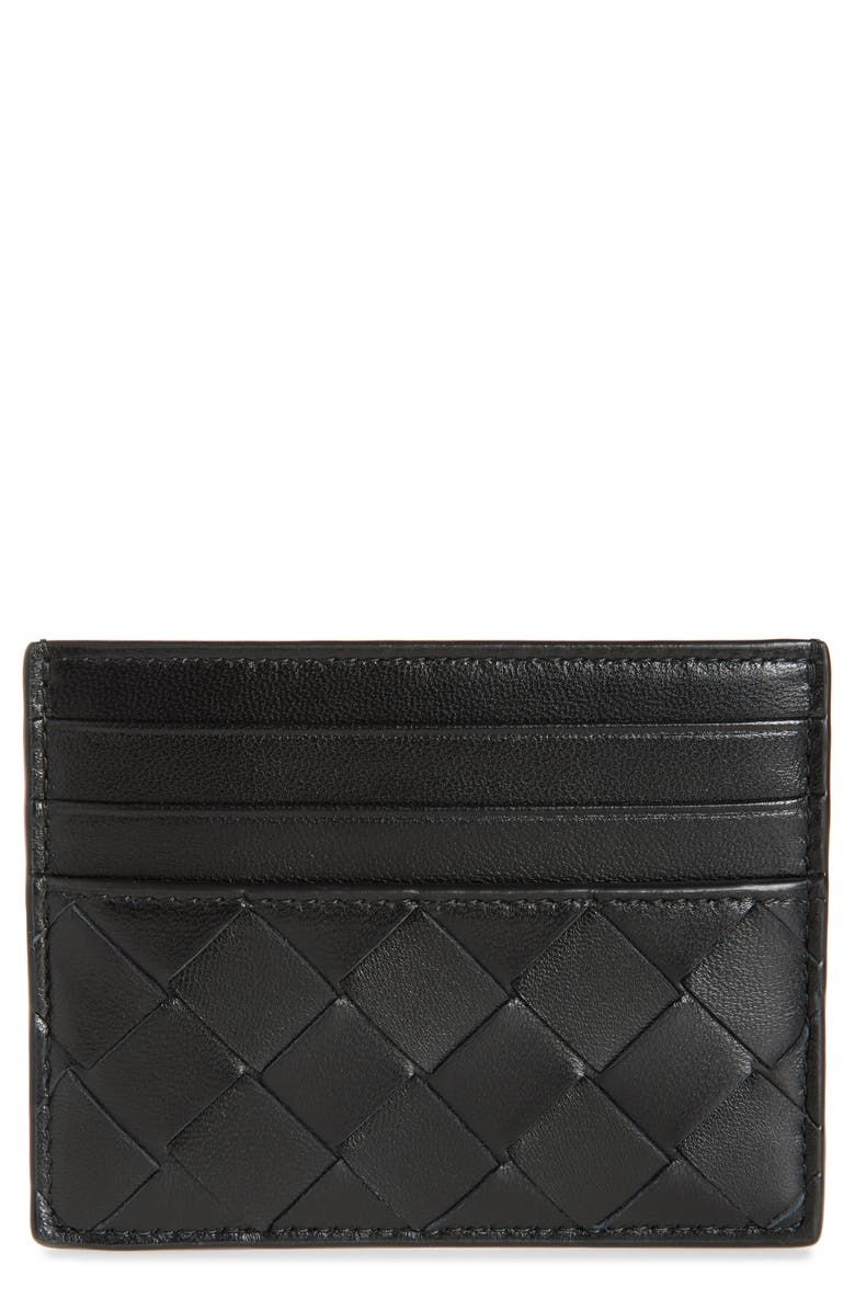 Intrecciato Leather Card Case
