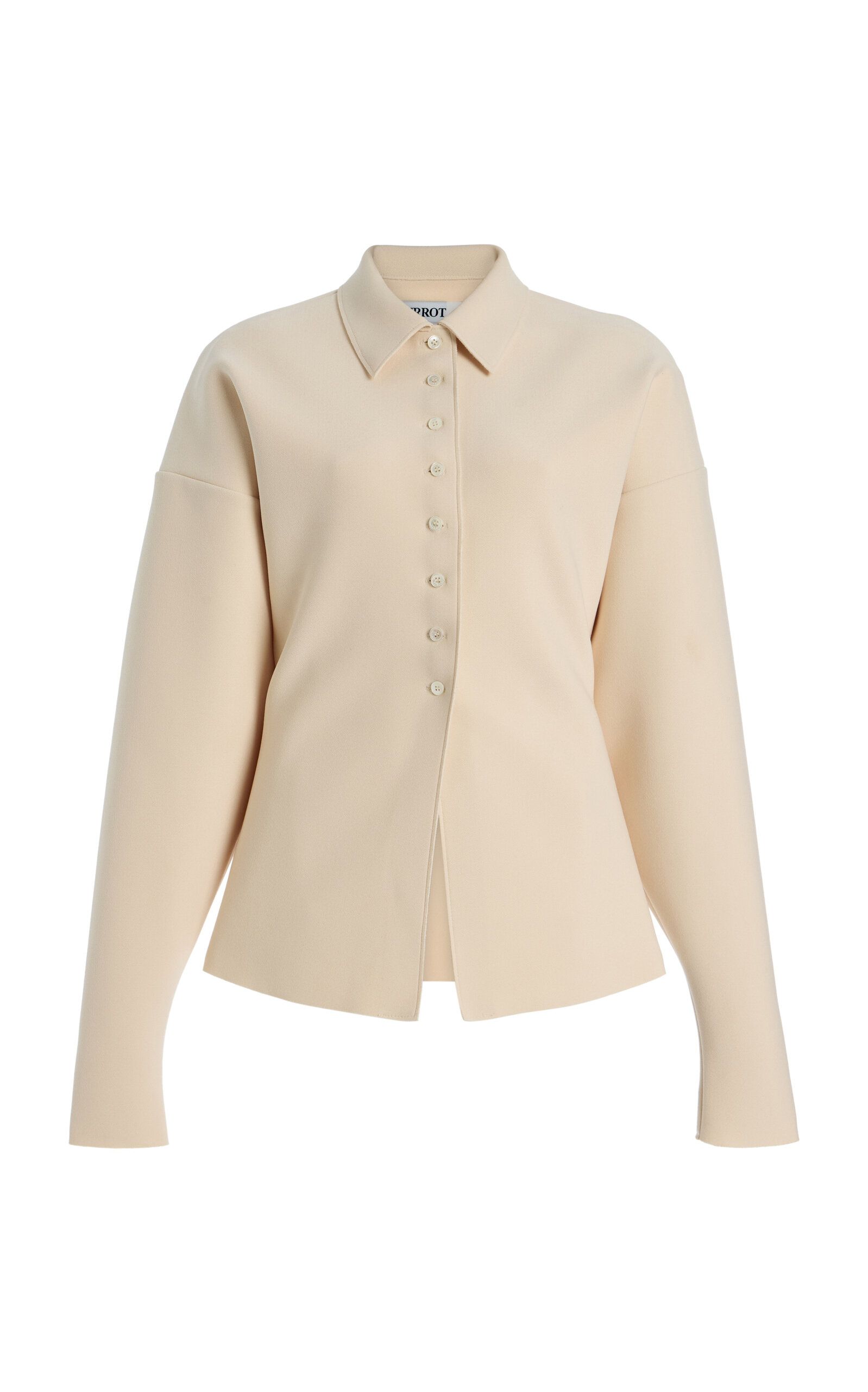 Exclusive Lay3 Collared Crepe Cardigan