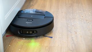 Dyson Spot+Scrub Ai robot vacuum in reviewer's kitchen