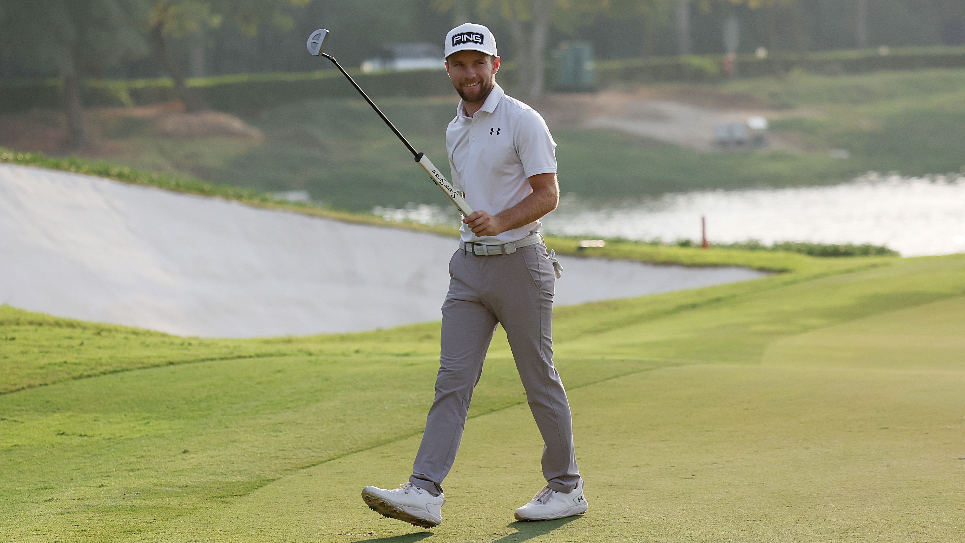 Rasmus Neergaard-Petersen wearing the new Under Armour golf shoes