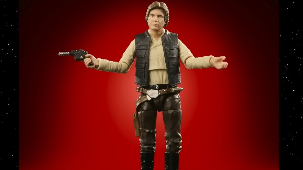 Star Wars Return of the Jedi Han Solo action figure on a black and red background