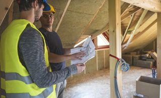 Insulation being installed