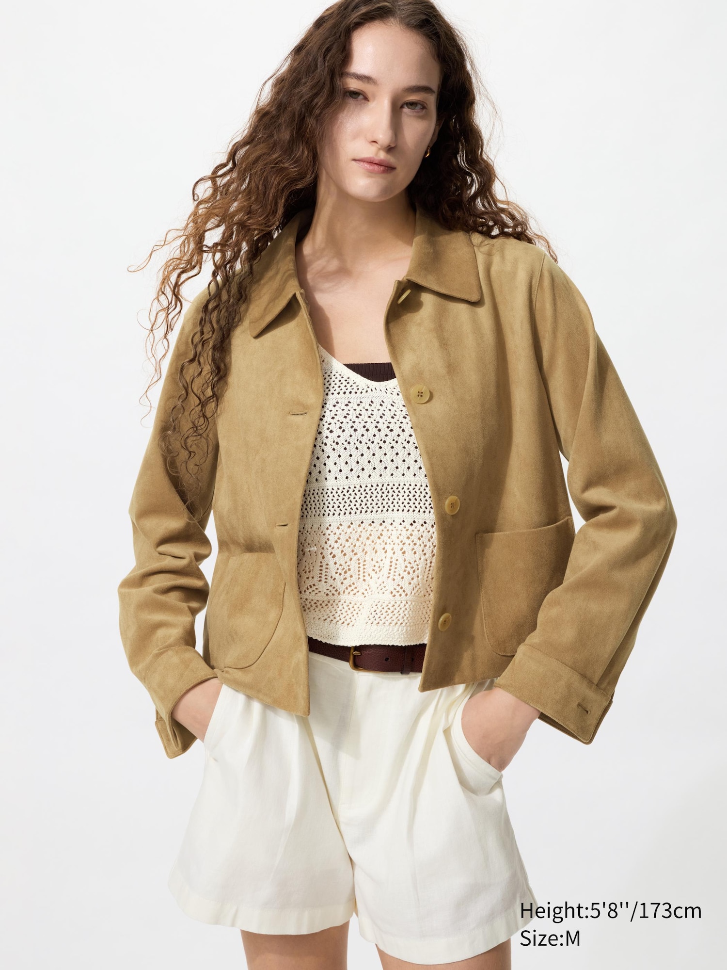 Suede Effect Short Jacket