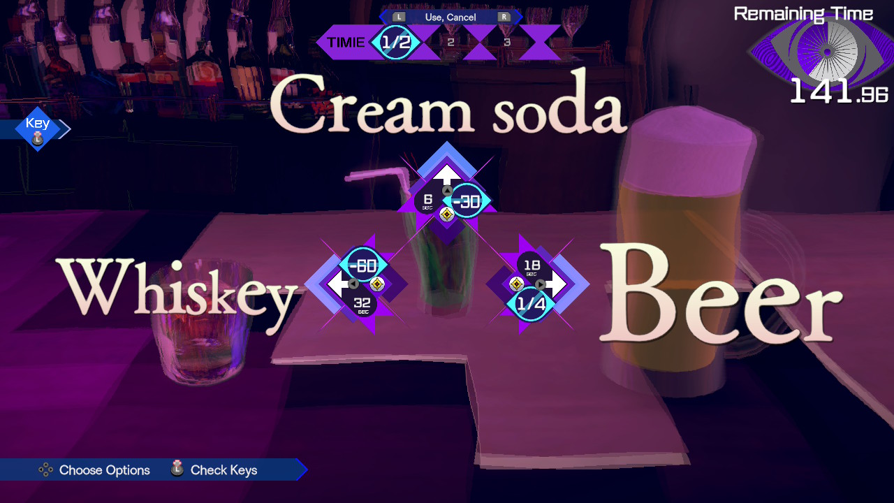 Aiba has to pick between Cream Soda, Beer, and Whiskey in No Sleep for Kaname Date - From AI: The Somnium Files