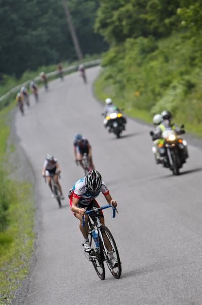 Veronique Fortin (PK Express/HNZ Strategic) almost didn't hold off the women chasers.