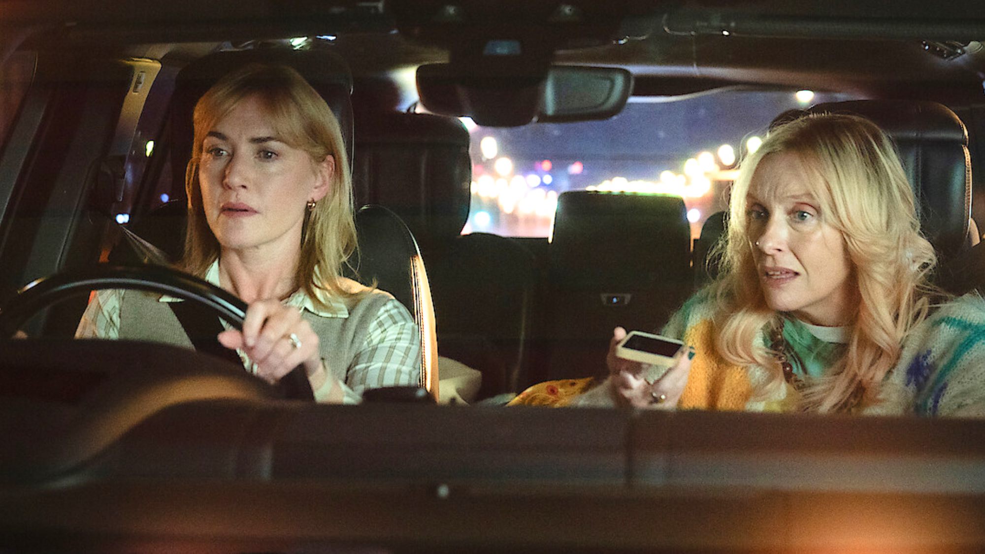 Kate Winslet and Toni Collette in Goodbye, June on Netflix