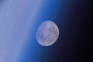 The moon as seen from the International Space Station. photographed Dec. 4, 2006.