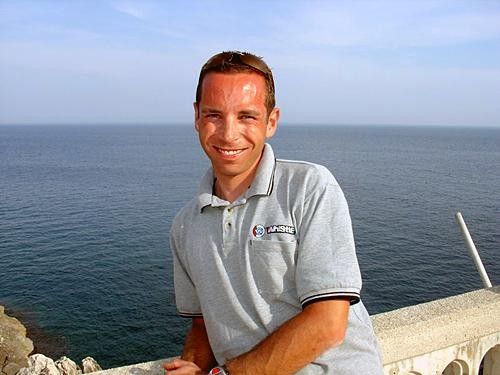 Joe Papp caught in front of the Adriatic Sea.