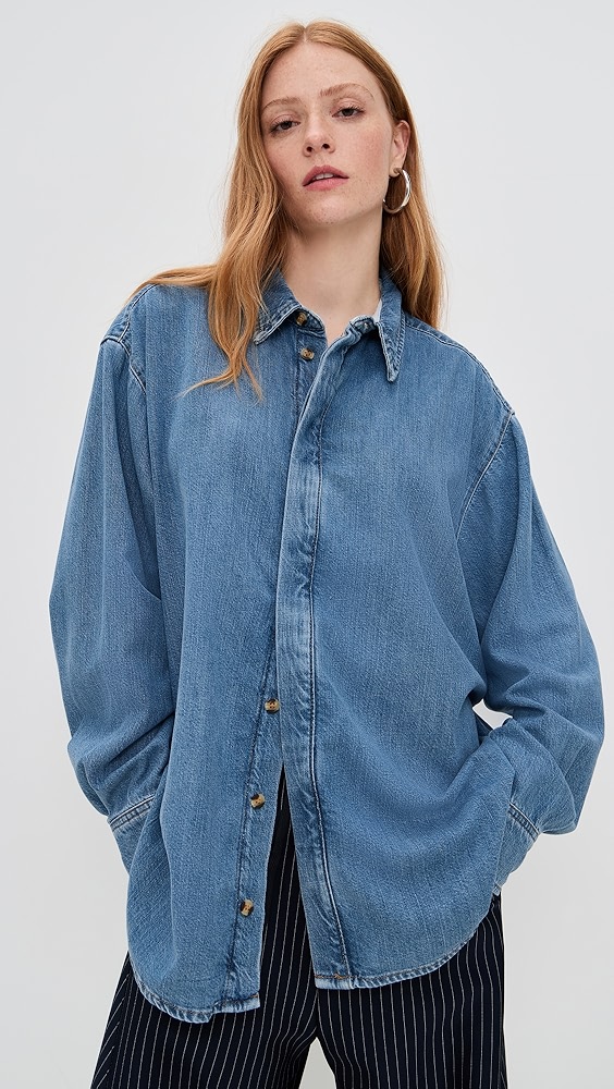 Good American Oversized Denim Shirt