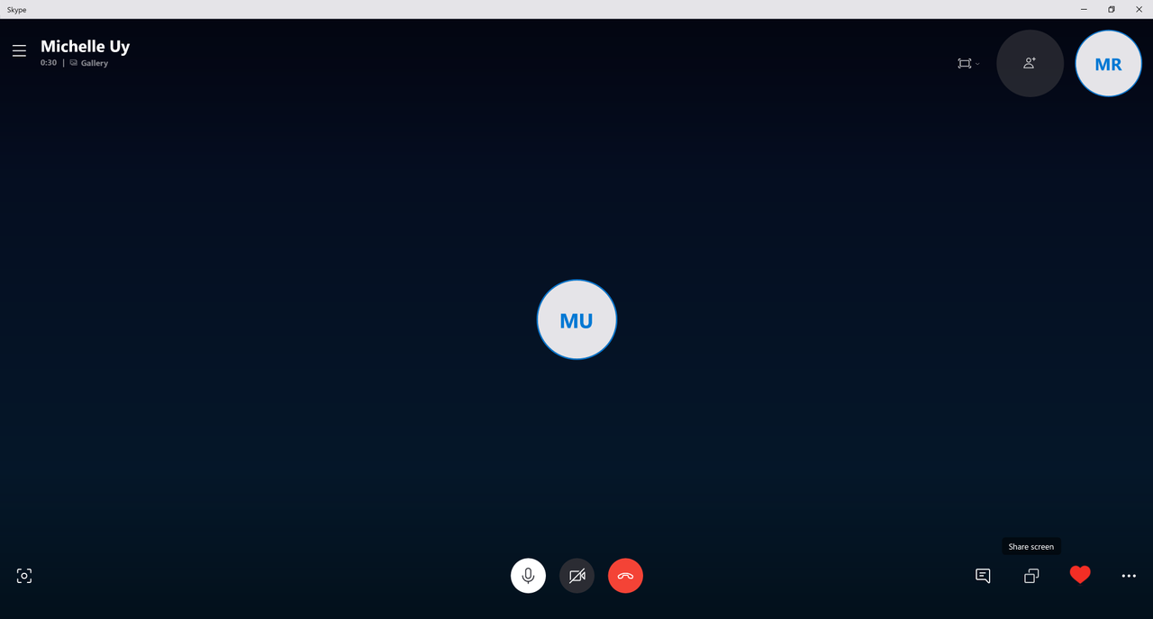 Share your screen on Skype