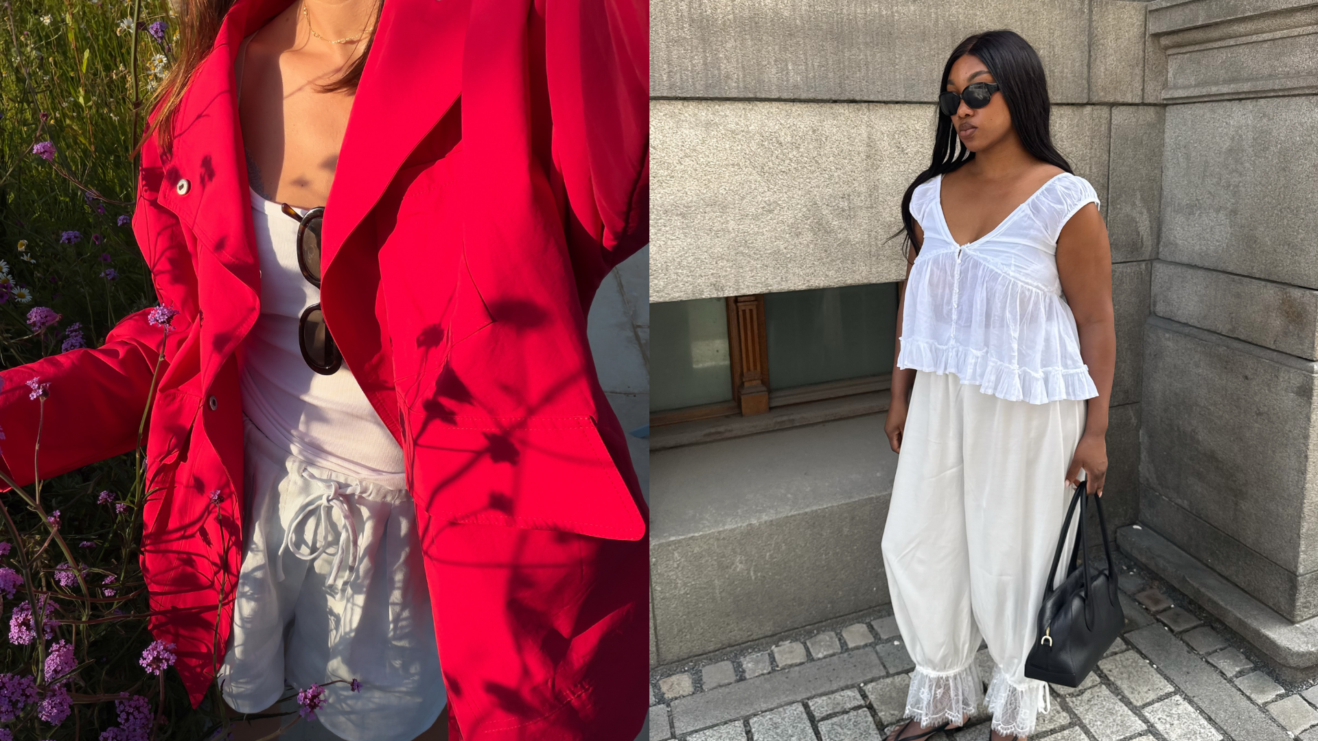 Collage of women wearing white linen fashion item for summer 2026.
