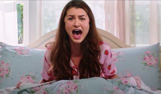 Happy Death Day 2U Danielle screaming in her bed