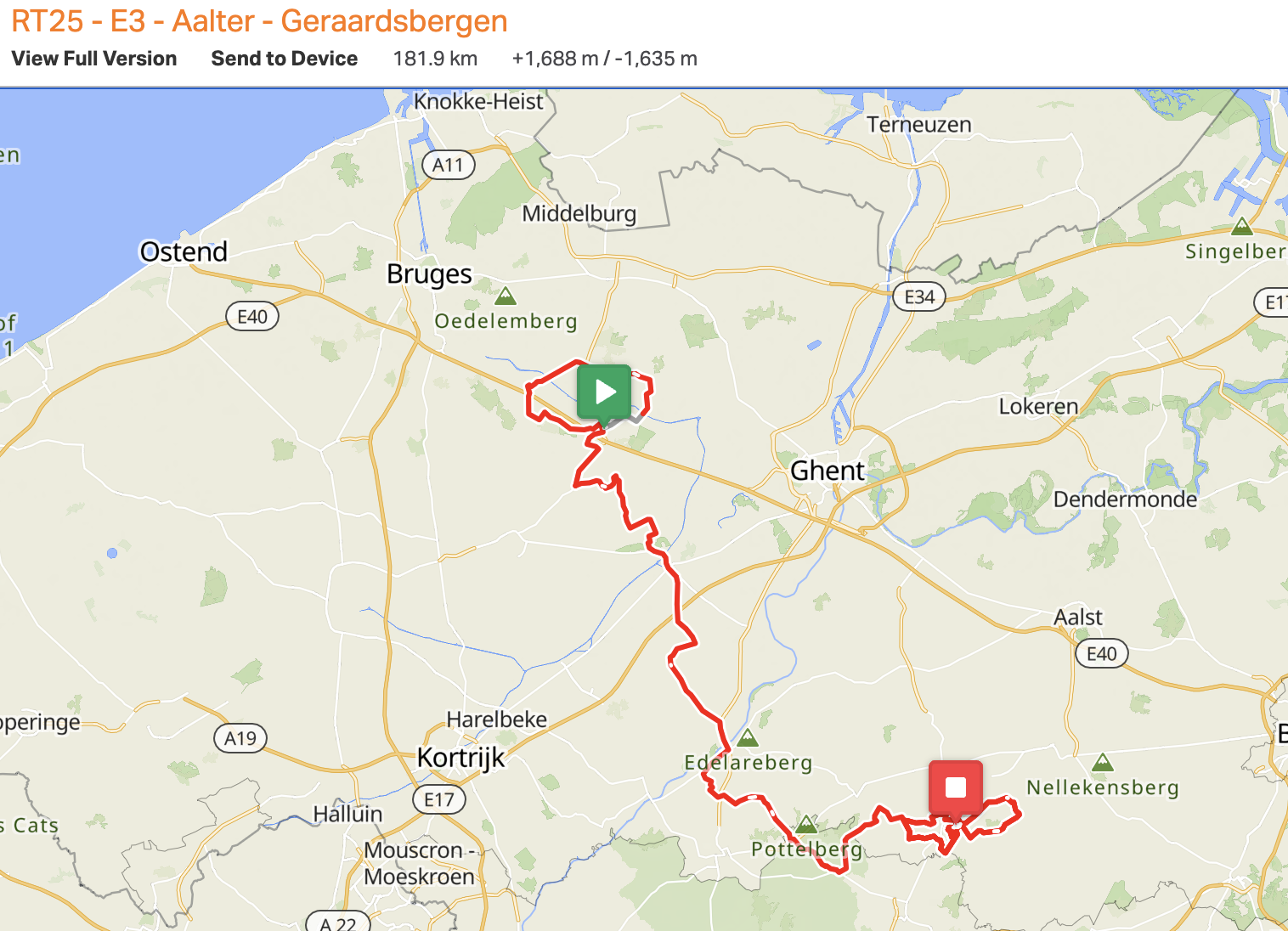 Stage 3 route map for 2025 Renewi Tour