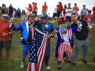 Team USA fans at the 2021 Ryder Cup enjoying the atmosphere at the golf course