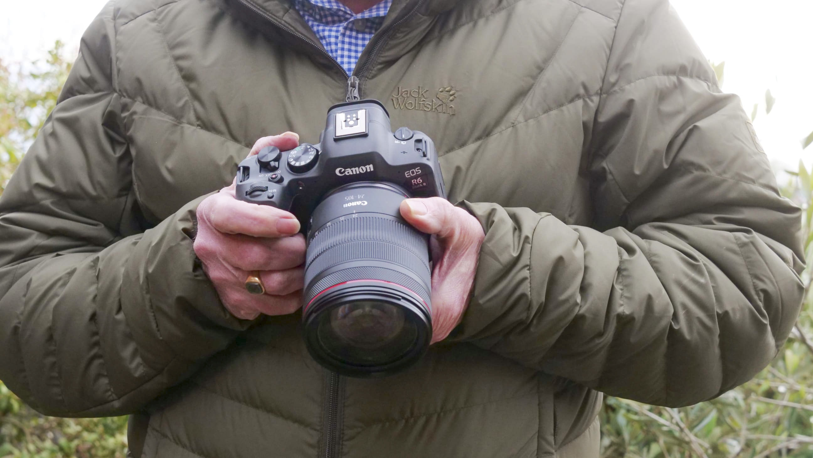 Canon EOS R6 II in the hands of reviewer