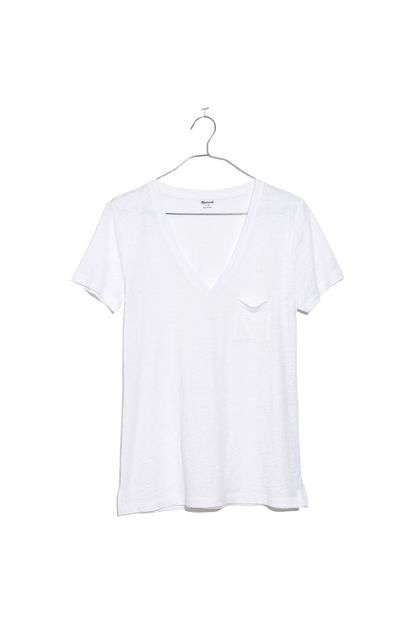 Cotton V-Neck Pocket Tee