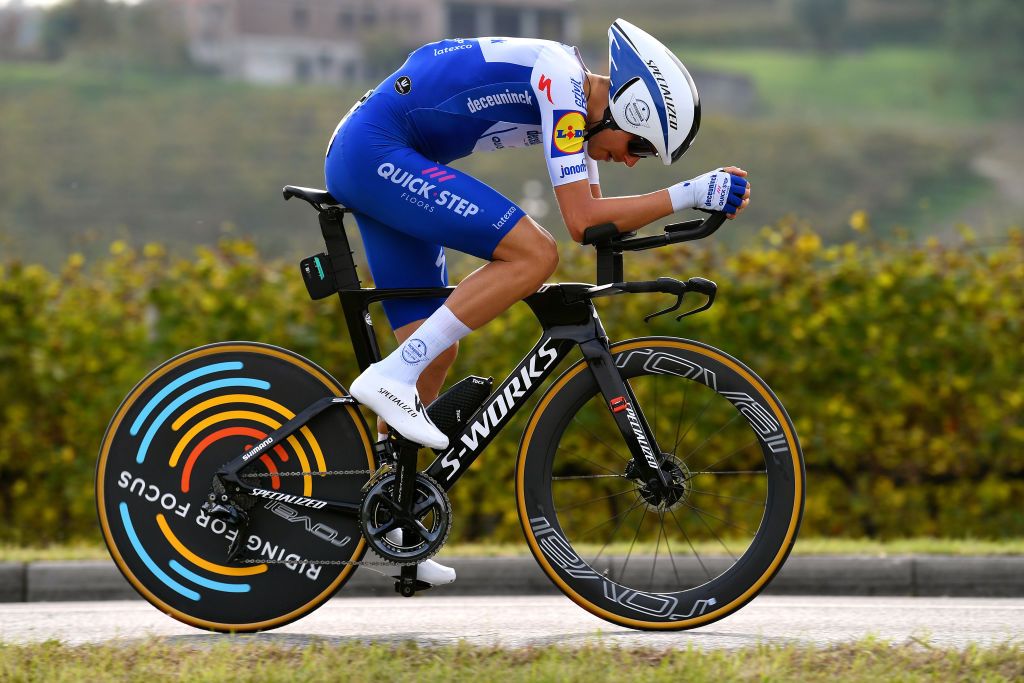 Fausto Masnada in the stage 14 time trial