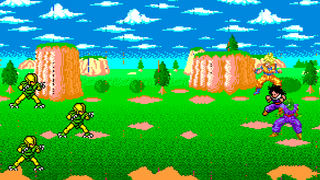A battle screen from Dragon Ball Z fan game Wish for Immortality