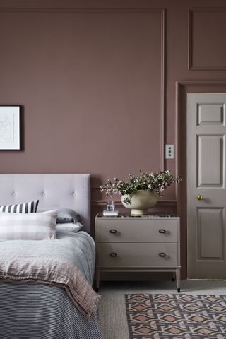 Traditional decorating ideas - Nether red paint bedroom