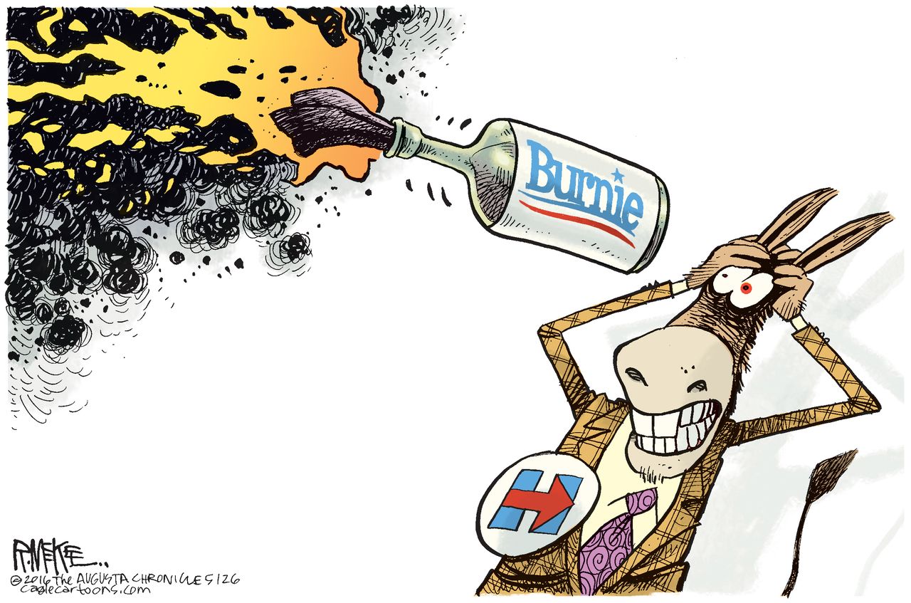 Political Cartoon U.S. Bernie 2016