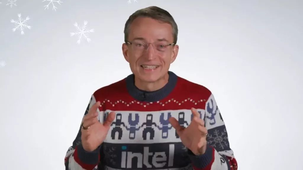 Pat Gelsinger wearing a lovely christmas sweater