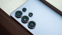 The camera lenses on the back of a Samsung Galaxy S25 Ultra