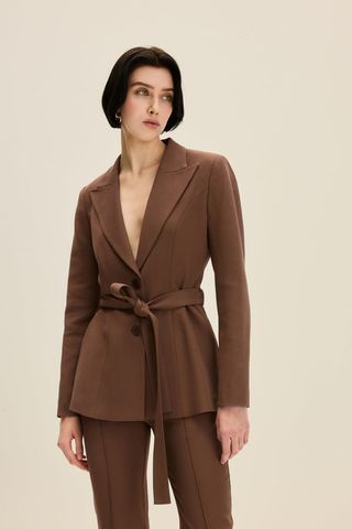 Jaaf Tailored Blazer in Chocolate Brown